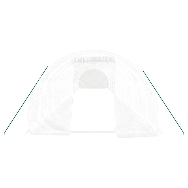 Seră cu cadru din oțel, alb, 48 m², 16x3x2 m