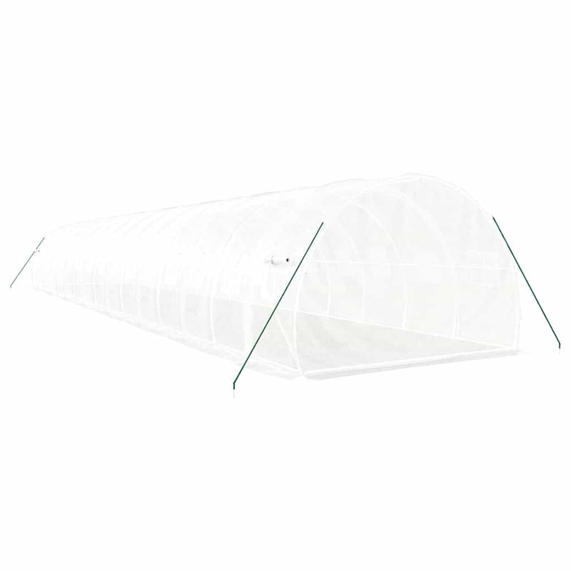 Seră cu cadru din oțel, alb, 48 m², 16x3x2 m