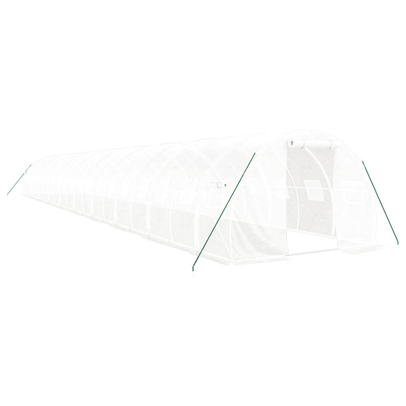 Seră cu cadru din oțel, alb, 60 m², 20x3x2 m