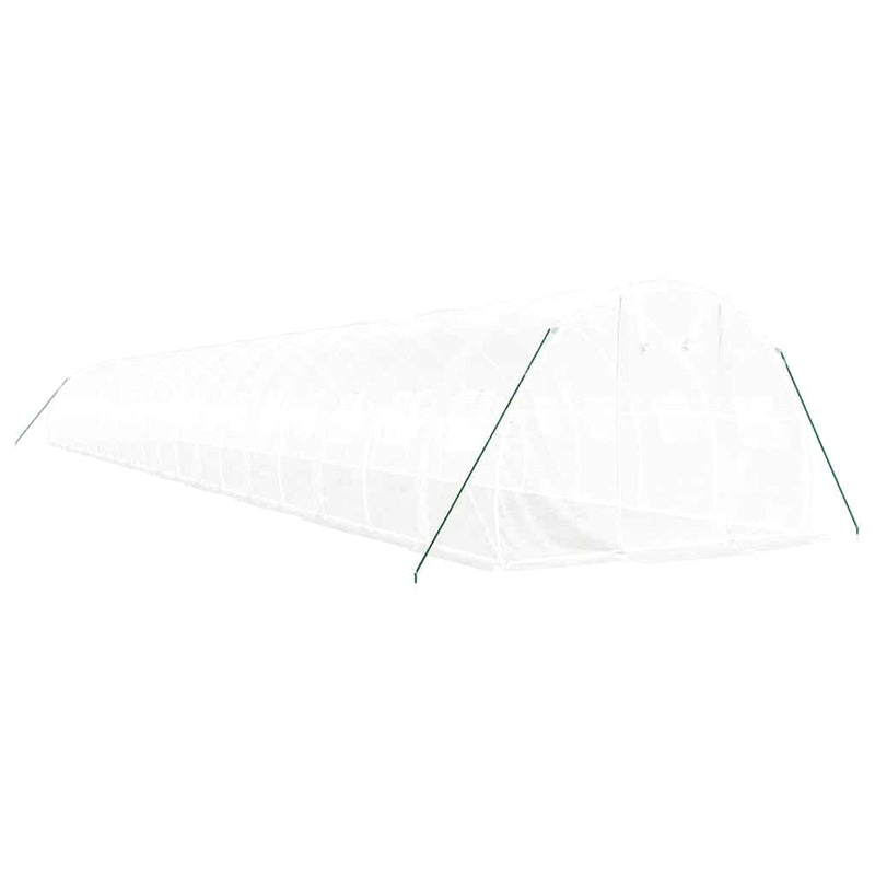Seră cu cadru din oțel, alb, 60 m², 20x3x2 m