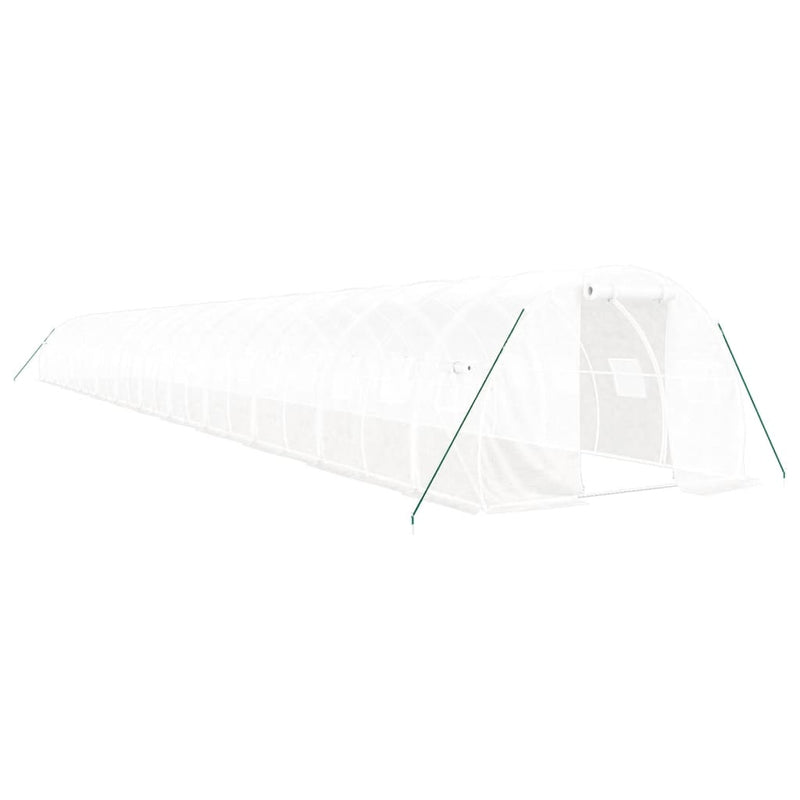 Seră cu cadru din oțel, alb, 72 m², 24x3x2 m