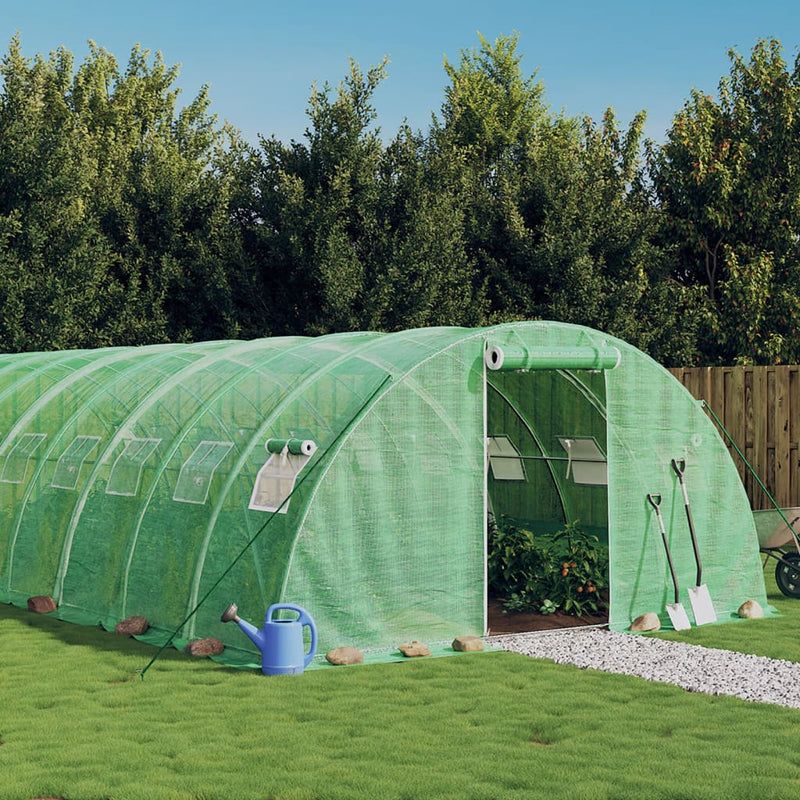 Seră cu cadru din oțel, verde, 40 m², 10x4x2 m