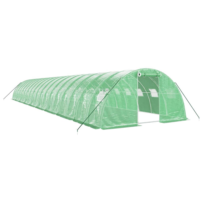 Seră cu cadru din oțel, verde, 72 m², 18x4x2 m