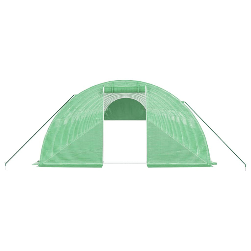 Seră cu cadru din oțel, verde, 72 m², 18x4x2 m