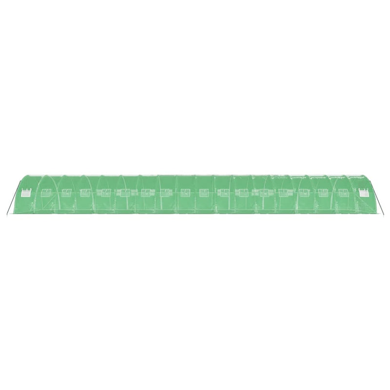 Seră cu cadru din oțel, verde, 72 m², 18x4x2 m