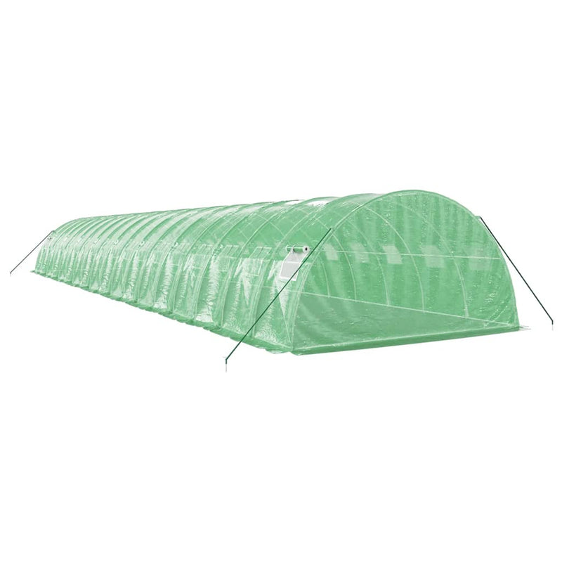 Seră cu cadru din oțel, verde, 72 m², 18x4x2 m