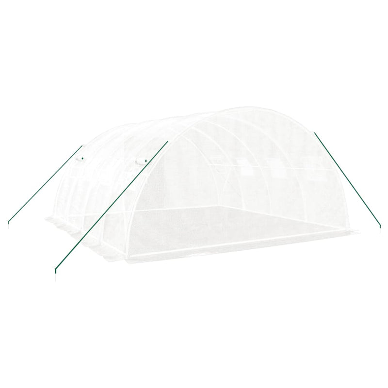 Seră cu cadru de oțel, albă, 16 m², 4x4x2 m