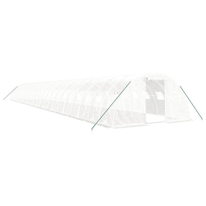 Seră cu cadru din oțel, alb, 96 m², 24x4x2 m