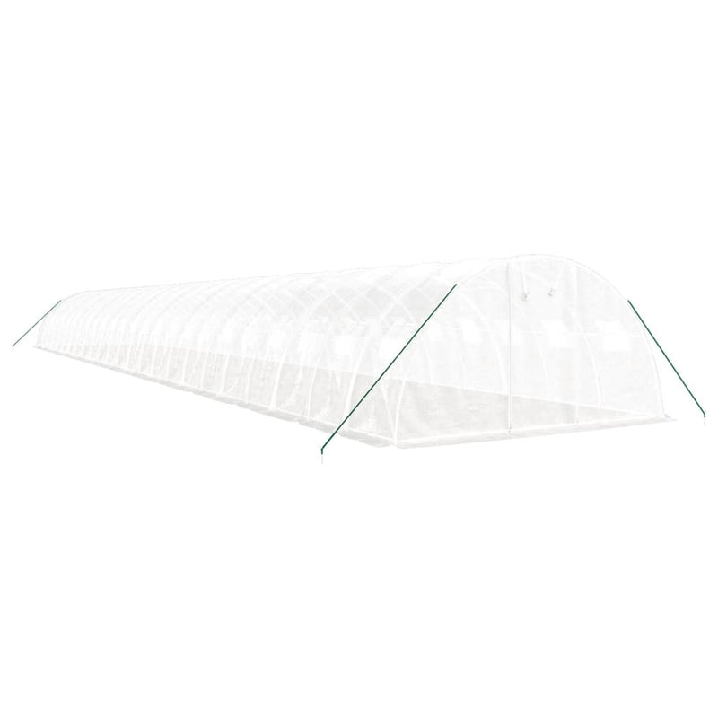 Seră cu cadru din oțel, alb, 96 m², 24x4x2 m