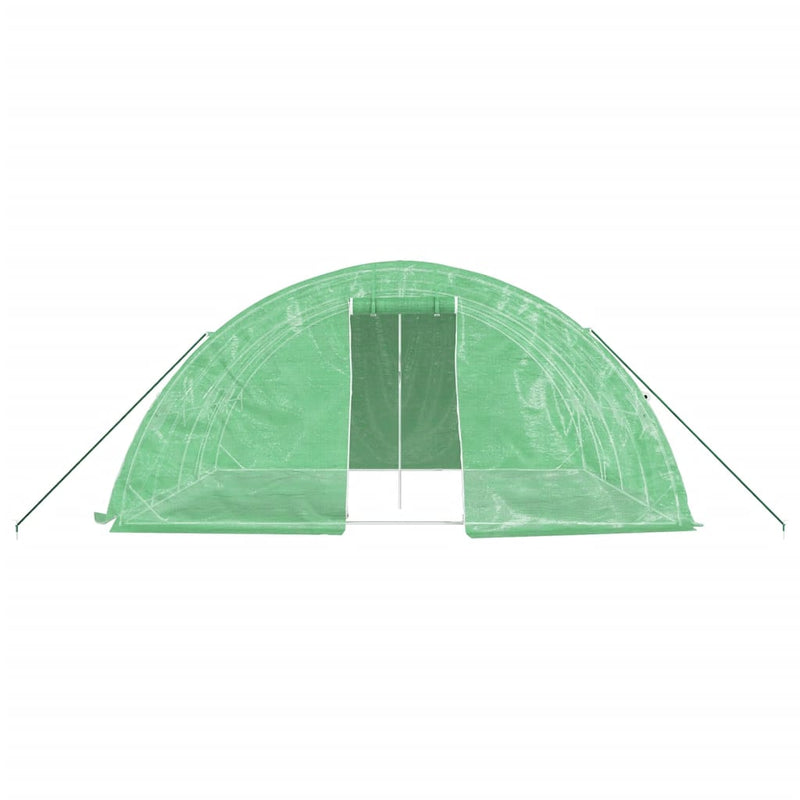 Seră cu cadru din oțel, verde, 20 m², 5x4x2,3 m