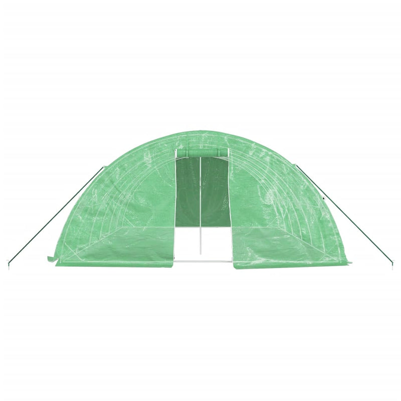 Seră cu cadru din oțel, verde, 30 m², 6x5x2,3 m