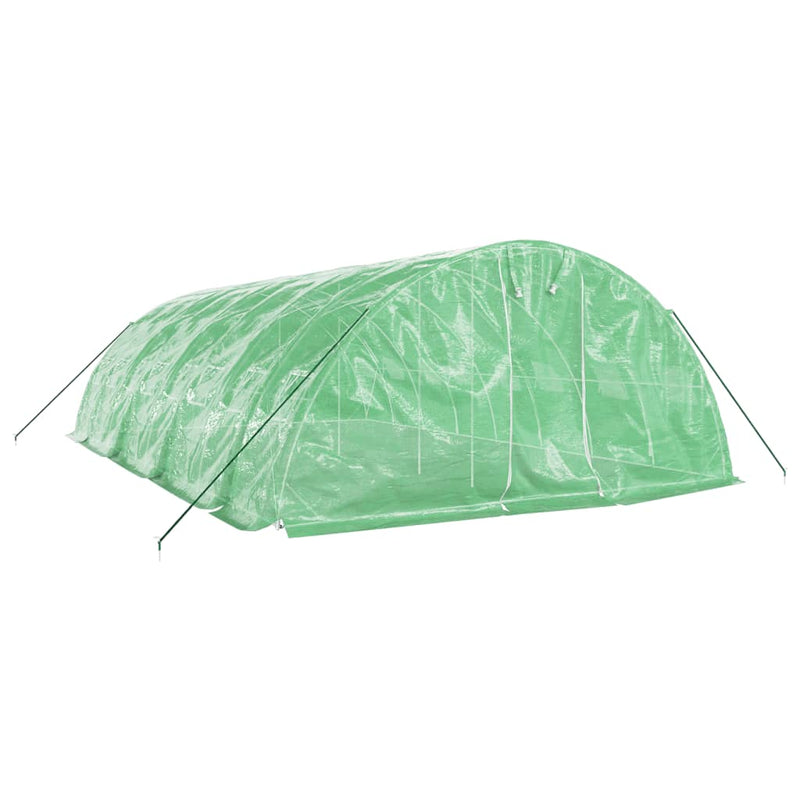 Seră cu cadru din oțel, verde, 40 m², 8x5x2,3 m