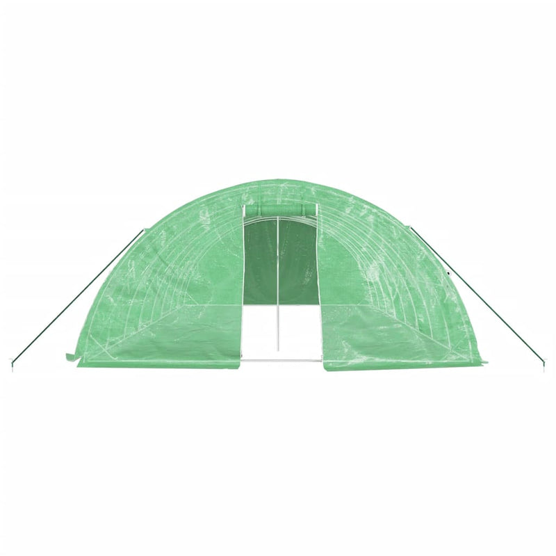 Seră cu cadru din oțel, verde, 40 m², 8x5x2,3 m
