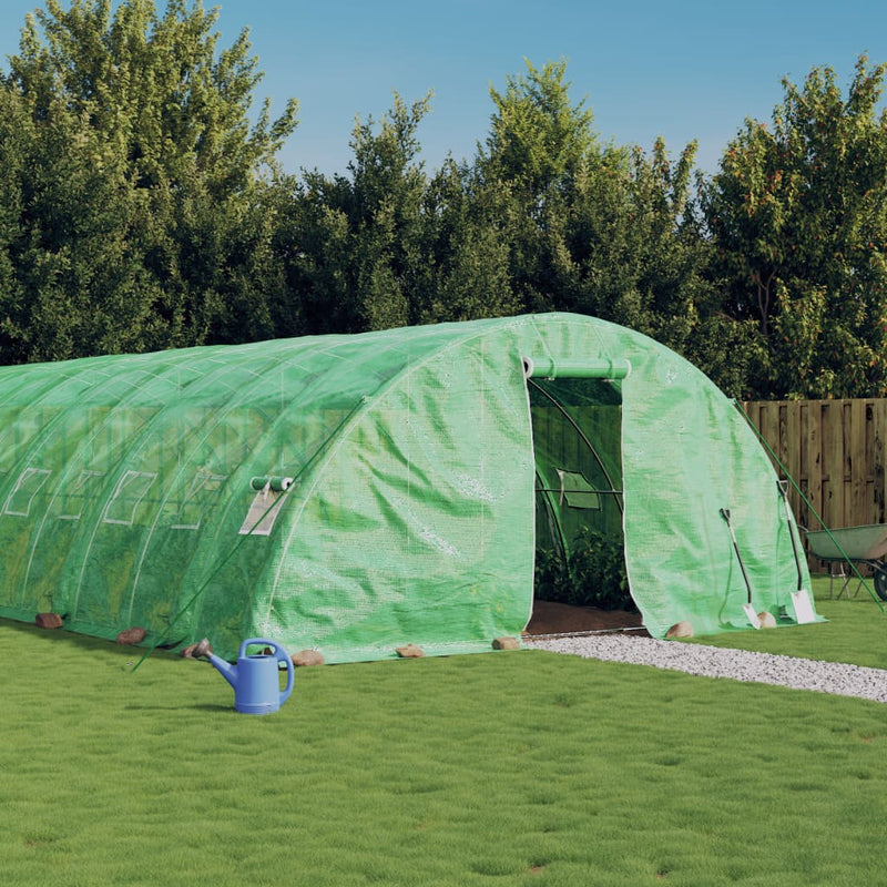 Seră cu cadru din oțel, verde, 40 m², 8x5x2,3 m