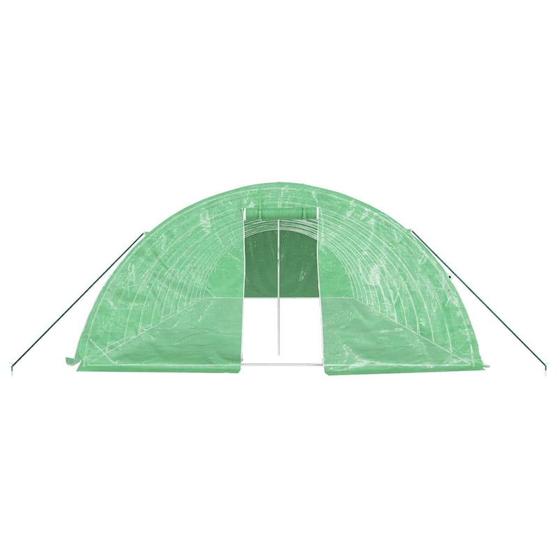 Seră cu cadru din oțel, verde, 60 m², 12x5x2,3 m