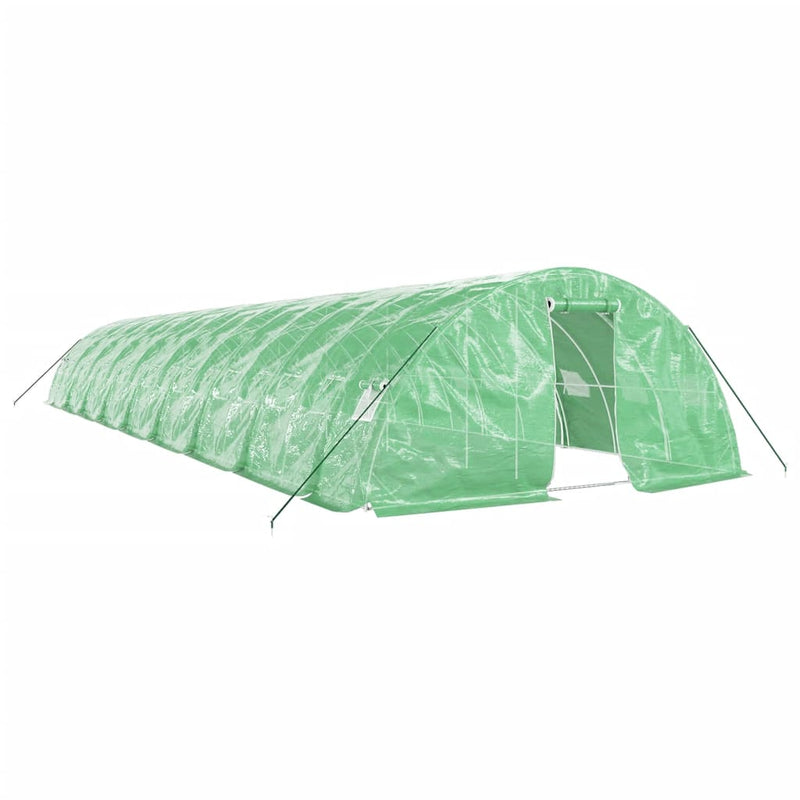 Seră cu cadru din oțel, verde, 90 m², 18x5x2,3 m