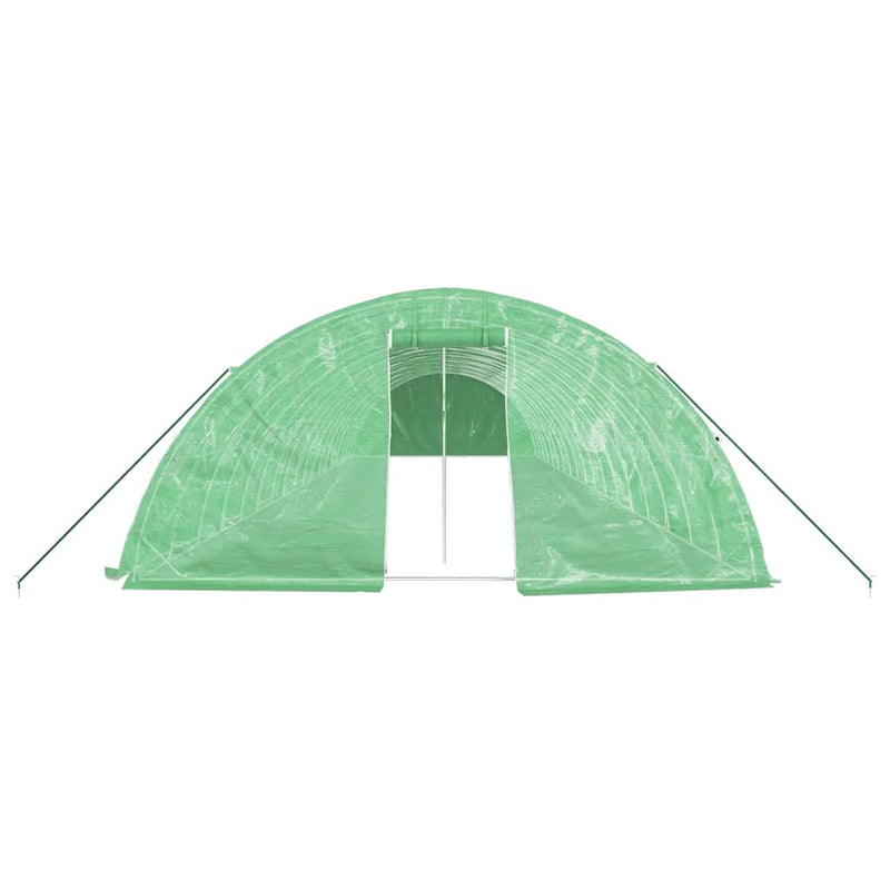 Seră cu cadru din oțel, verde, 90 m², 18x5x2,3 m