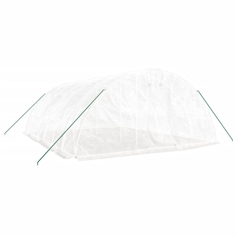Seră cu cadru din oțel, alb, 30 m², 6x5x2,3 m