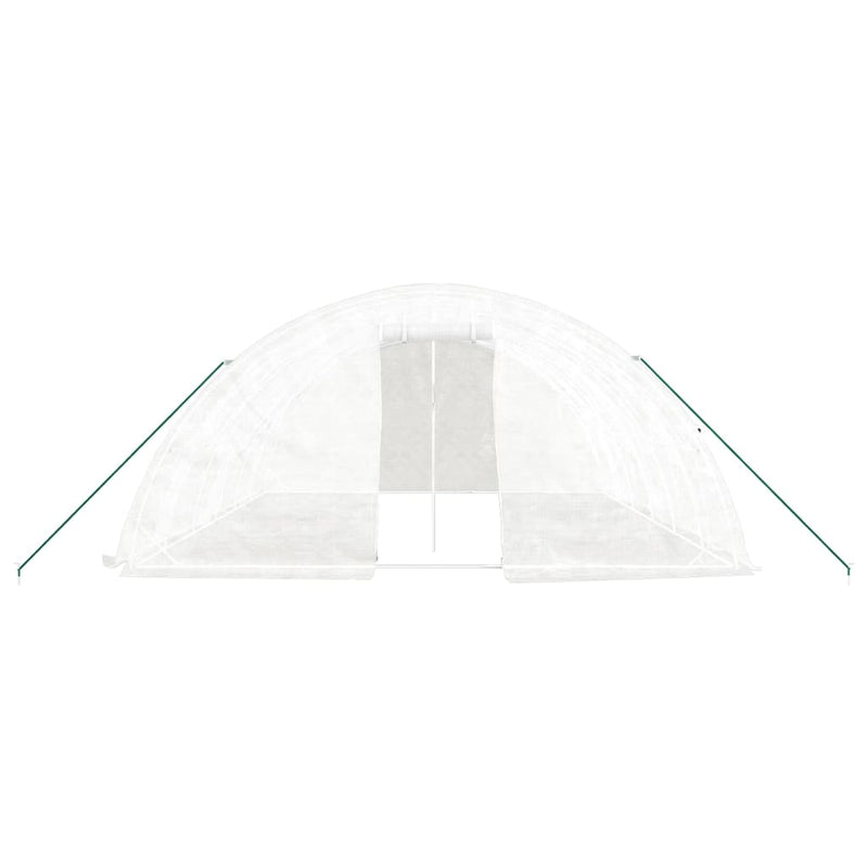 Seră cu cadru din oțel, alb, 30 m², 6x5x2,3 m