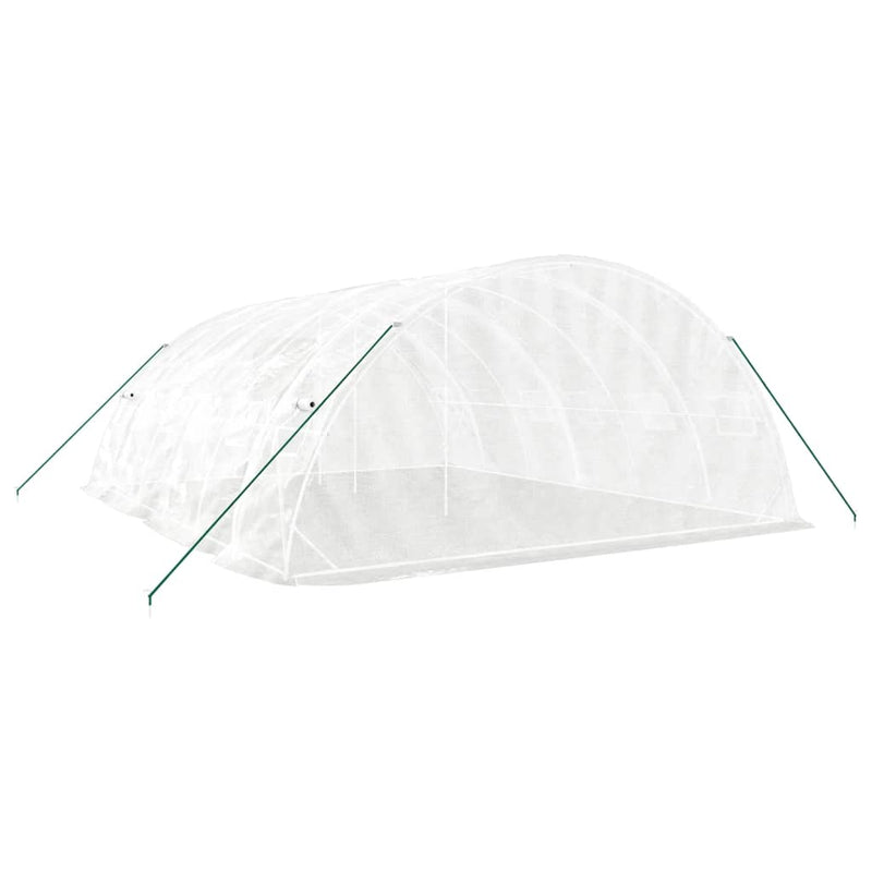 Seră cu cadru din oțel, alb, 30 m², 6x5x2,3 m