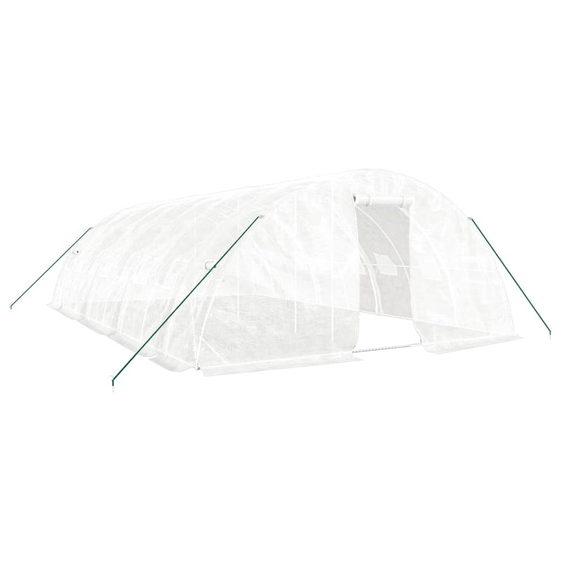 Seră cu cadru din oțel, alb, 40 m², 8x5x2,3 m