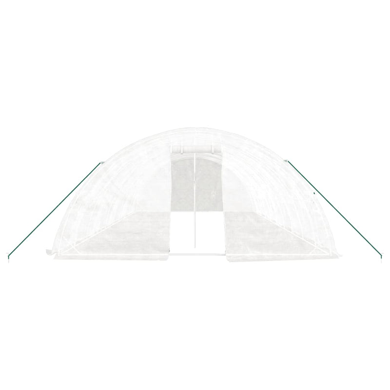 Seră cu cadru din oțel, alb, 50 m², 10x5x2,3 m