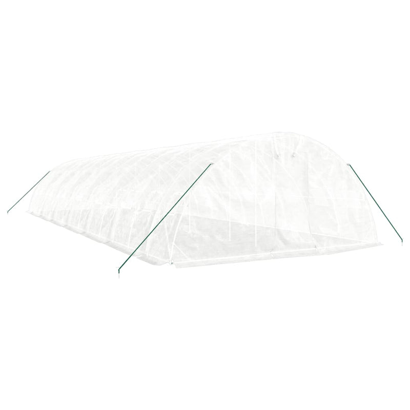 Seră cu cadru din oțel, alb, 70 m², 14x5x2,3 m