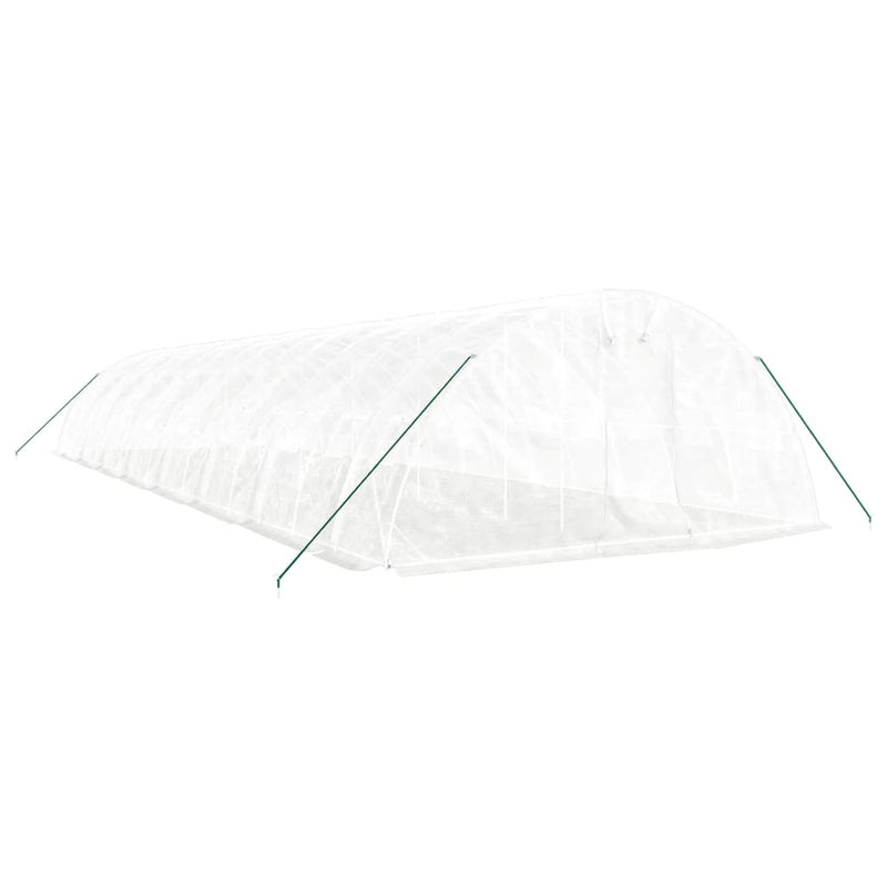 Seră cu cadru din oțel, alb, 80 m², 16x5x2,3 m