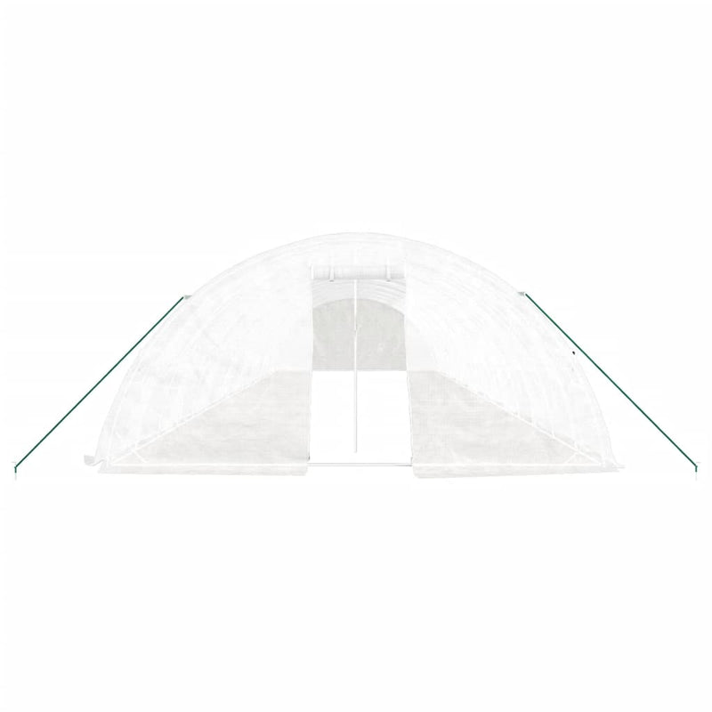 Seră cu cadru din oțel, alb, 80 m², 16x5x2,3 m