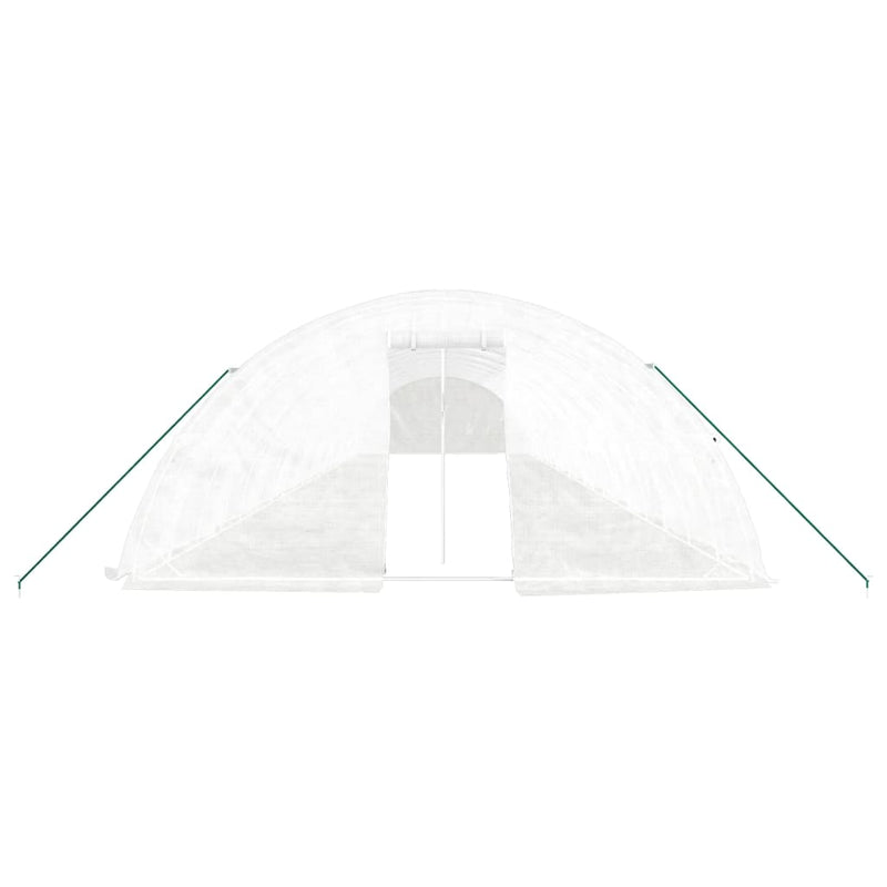 Seră cu cadru din oțel, alb, 100 m², 20x5x2,3 m