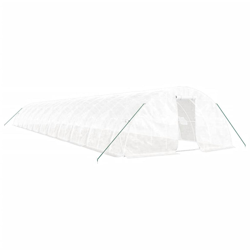 Seră cu cadru din oțel, alb, 110 m², 22x5x2,3 m