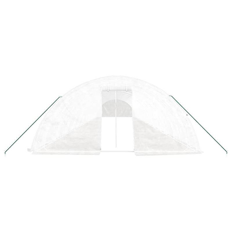 Seră cu cadru din oțel, alb, 120 m², 24x5x2,3 m
