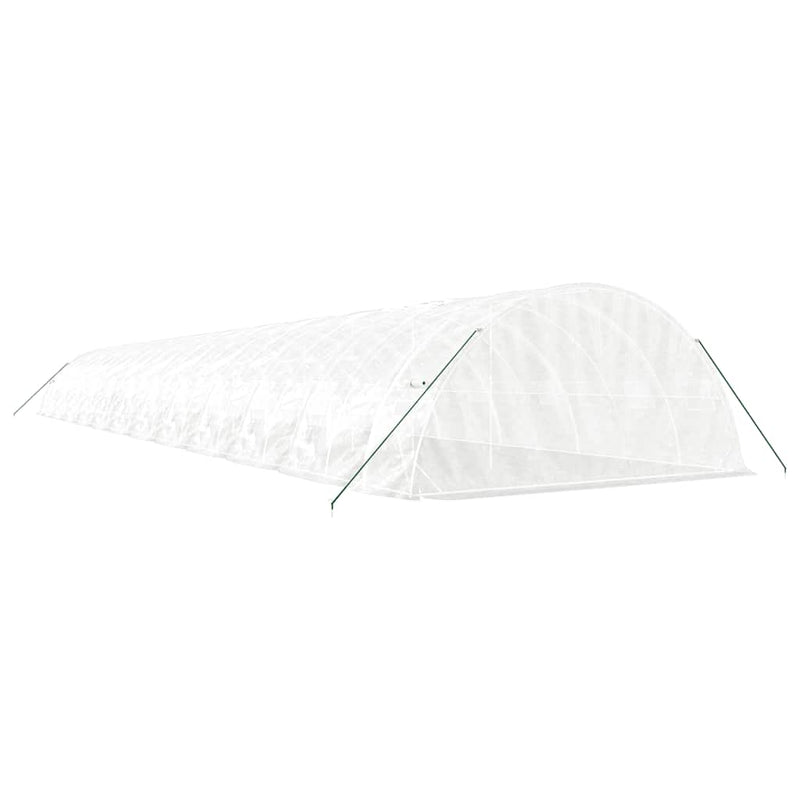 Seră cu cadru din oțel, alb, 120 m², 24x5x2,3 m