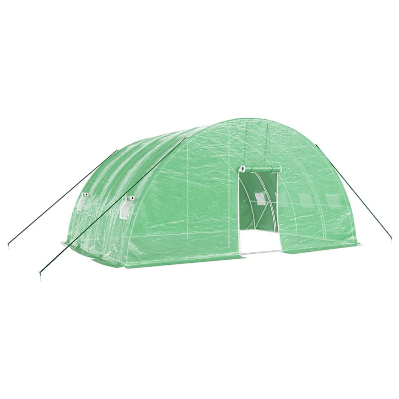 Seră cu cadru de oțel verde 24 m² 6x4x2,85 m