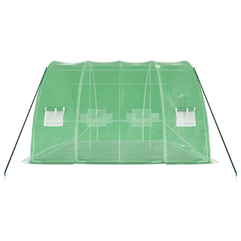 Seră cu cadru de oțel verde 24 m² 6x4x2,85 m