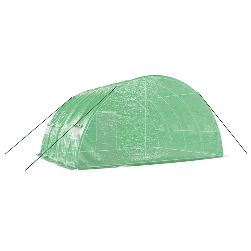 Seră cu cadru de oțel verde 24 m² 6x4x2,85 m