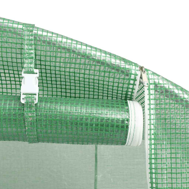 Seră cu cadru de oțel verde 24 m² 6x4x2,85 m