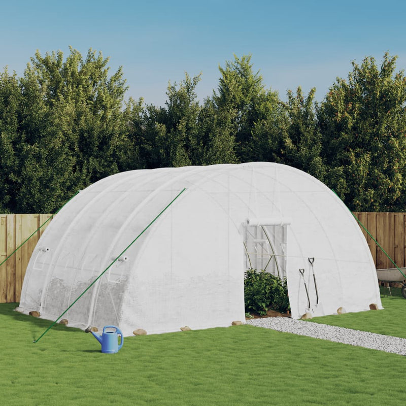 Seră cu cadru de oțel, albă, 24 m², 6x4x2,85 m