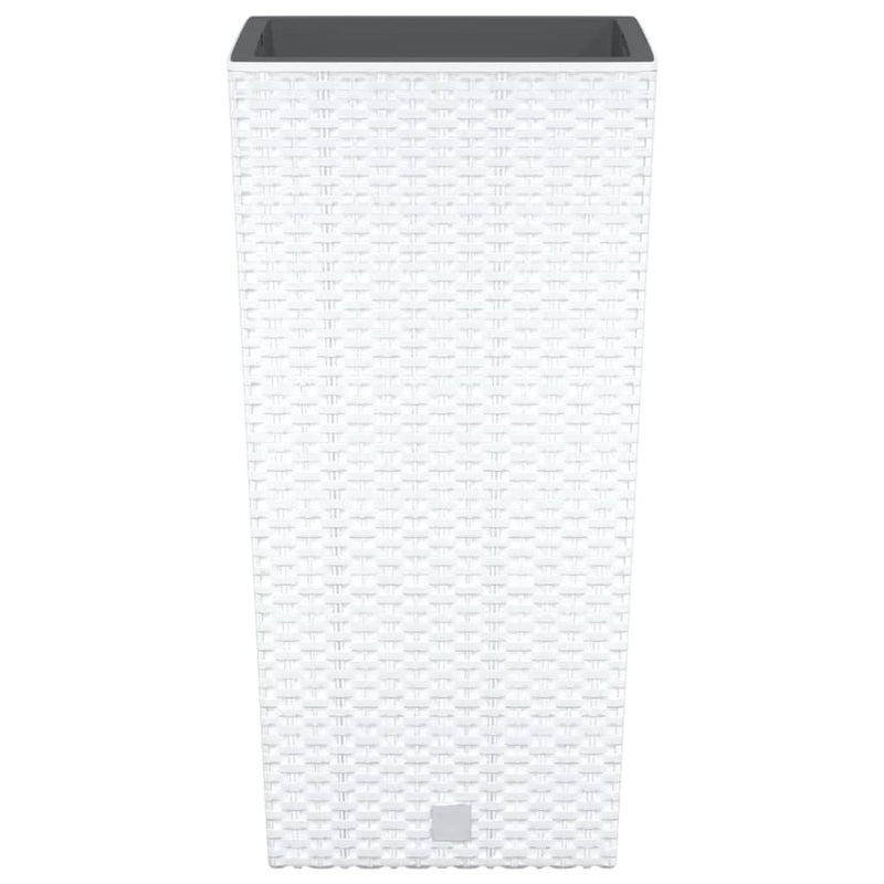 Jardinieră cu interior detașabil, alb, 11 / 26,5 L, PP ratan
