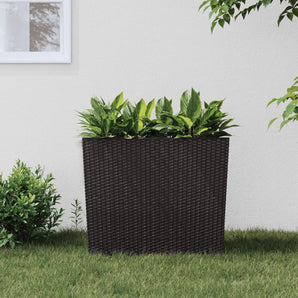 Jardinieră cu interior detașabil, maro, 12 / 44 L, PP ratan