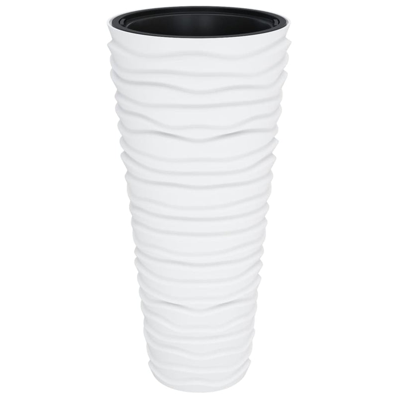 Jardinieră cu interior detașabil, alb, 18 / 45 L, PP canelat