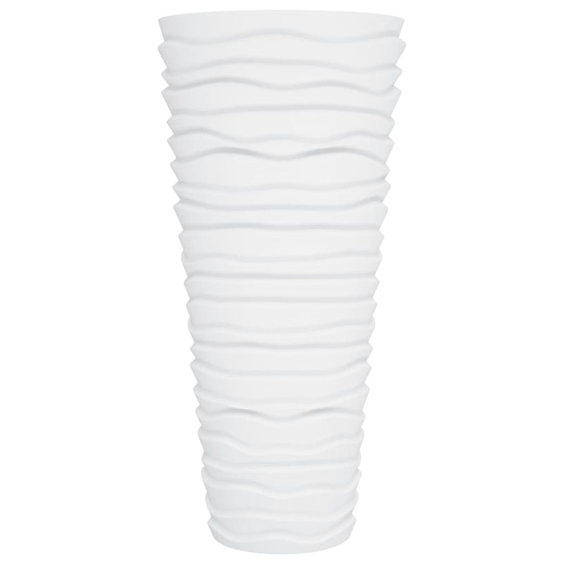 Jardinieră cu interior detașabil, alb, 18 / 45 L, PP canelat
