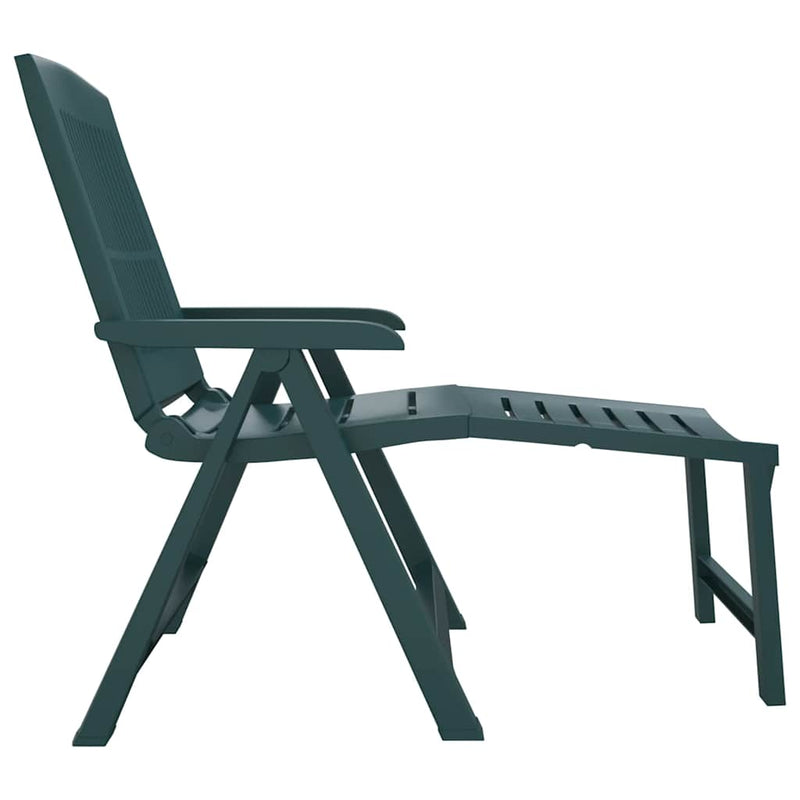Șezlong, verde, plastic