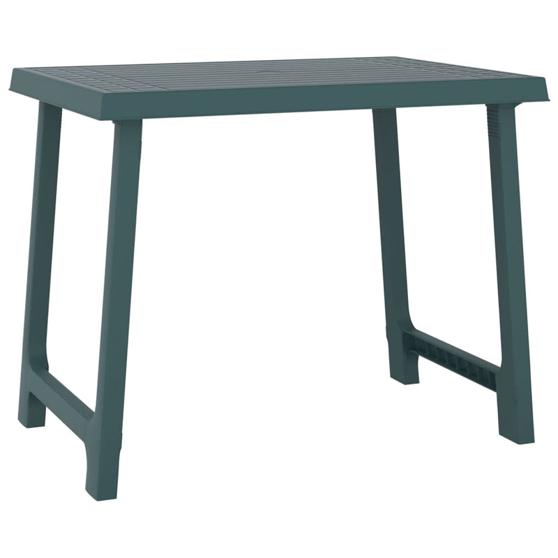 Masă pentru camping, verde, 79x56x64 cm, PP aspect lemn