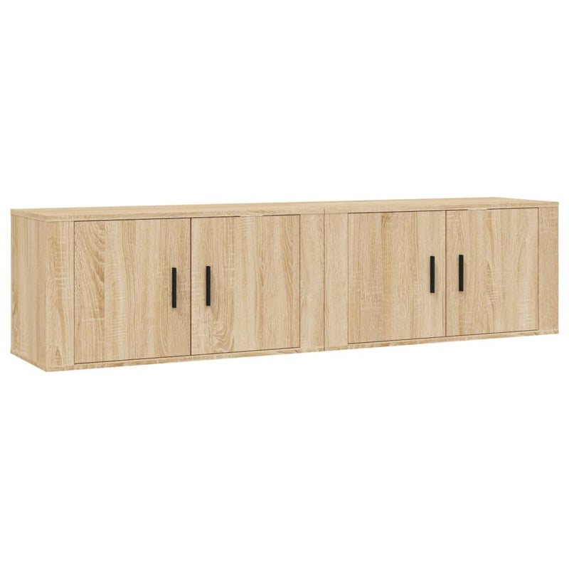 Dulapuri TV montate pe perete 2 buc stejar sonoma 80x34,5x40 cm