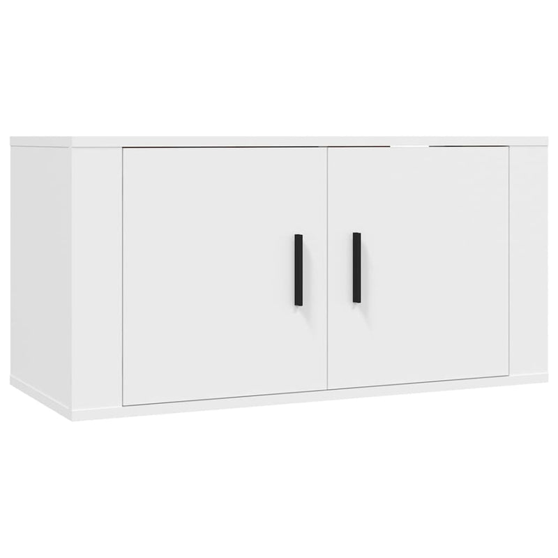 Set dulap TV, 6 piese, alb, lemn prelucrat