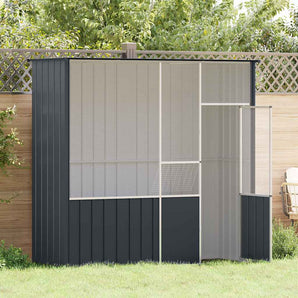 Colivie pentru păsări antracit 215x78x200 cm oțel galvanizat