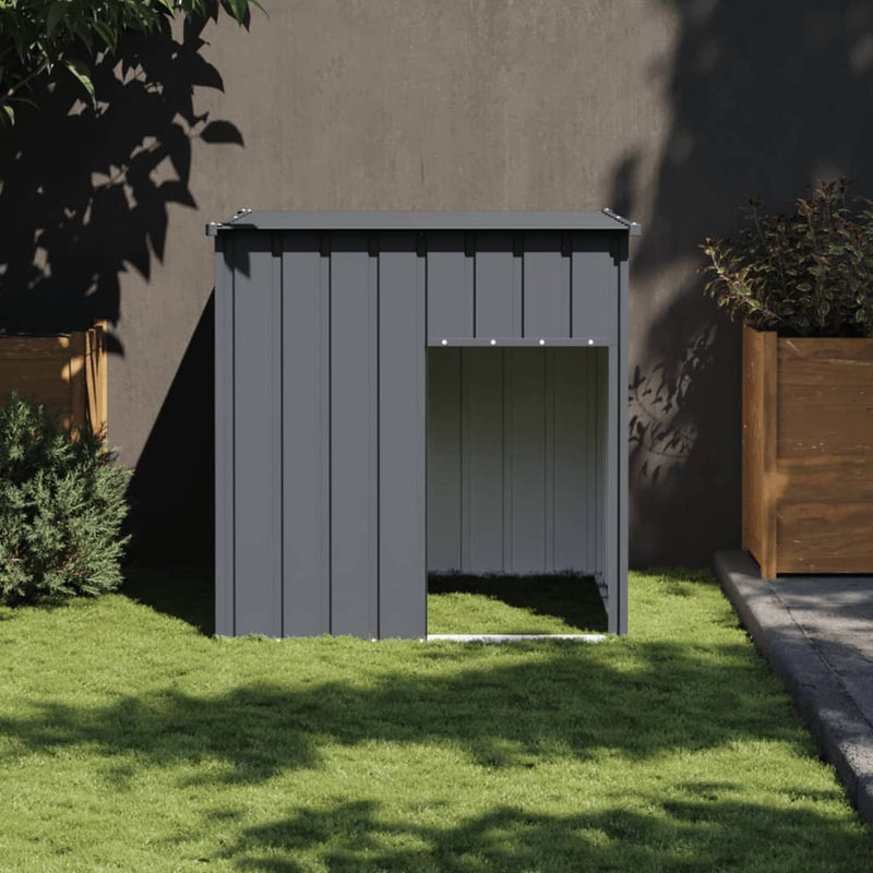 Cușcă pentru câini cu acoperiș antracit 110x103x109 cm oțel galvanizat