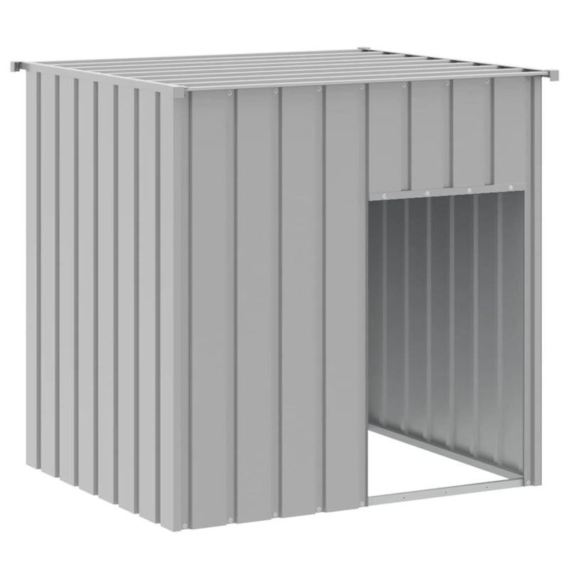 Cușcă pentru câini cu acoperiș gri deschis 110x103x109 cm oțel galvanizat