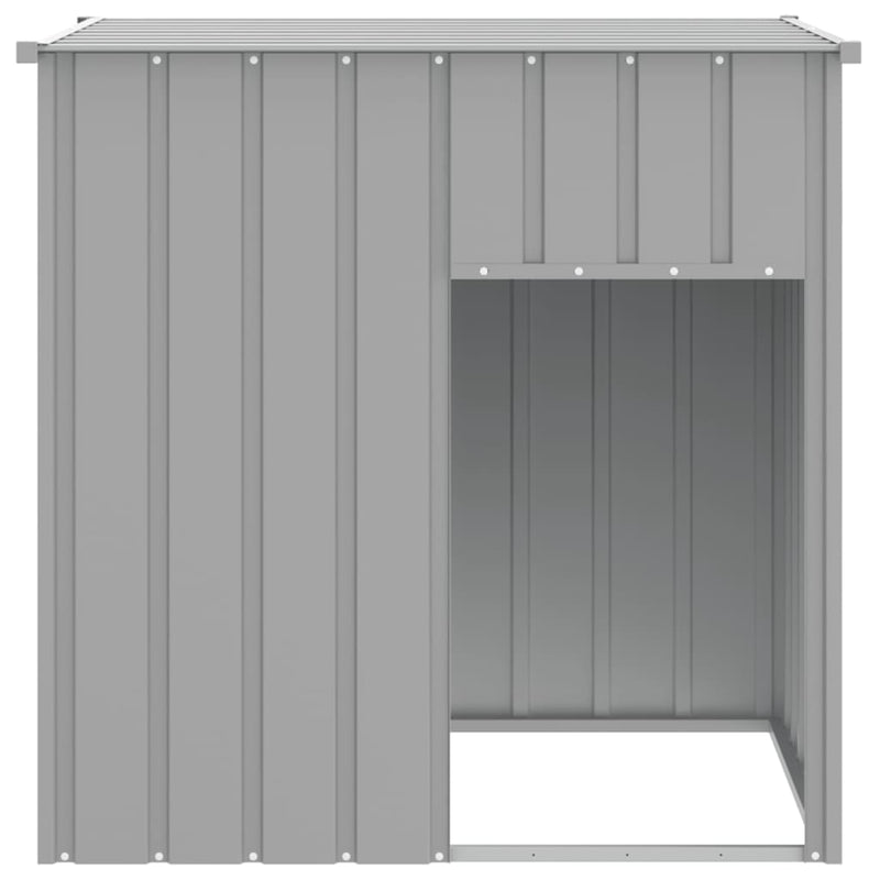 Cușcă pentru câini cu acoperiș gri deschis 110x103x109 cm oțel galvanizat